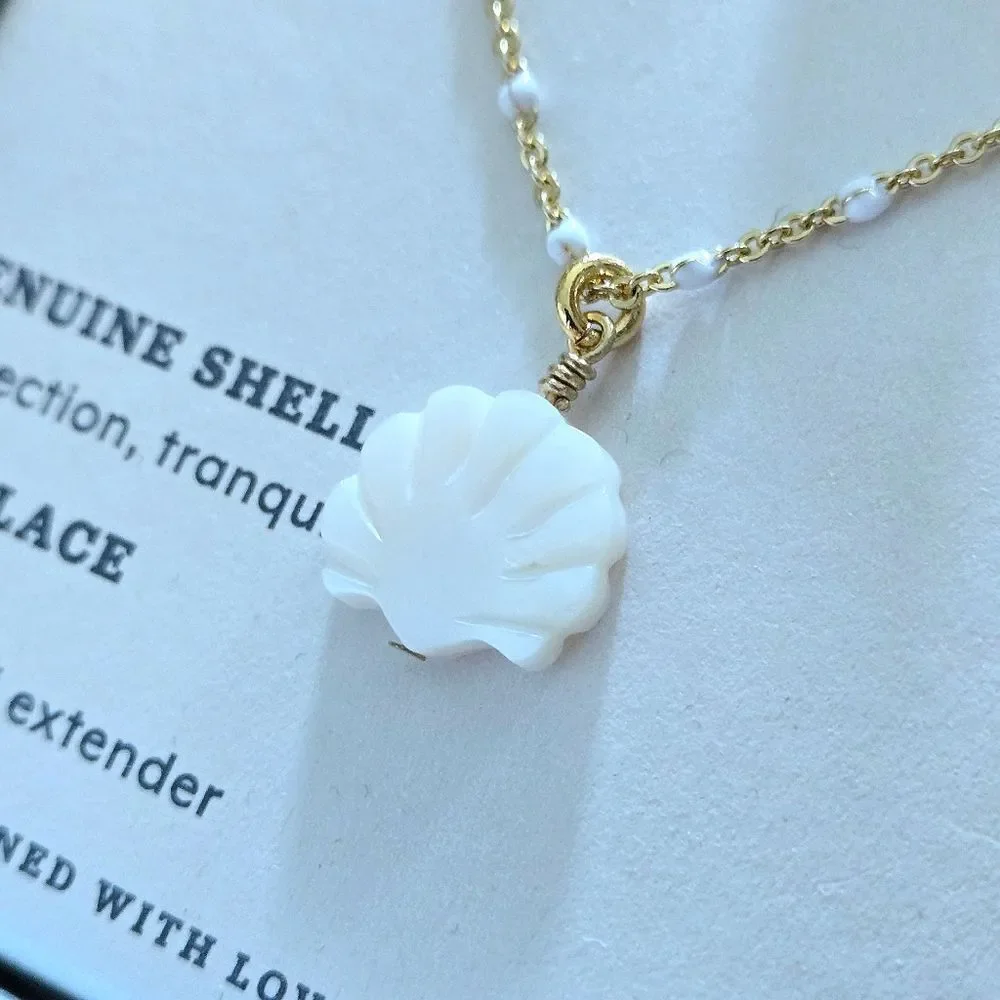✨️HP✨️ Luna🌙 Norte Mother of Pearl Clam Shell🐚 Pendant Necklace - NIB